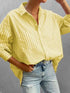 'Primrose' Striped Button Up Long Sleeve Shirt - Celes Fashion